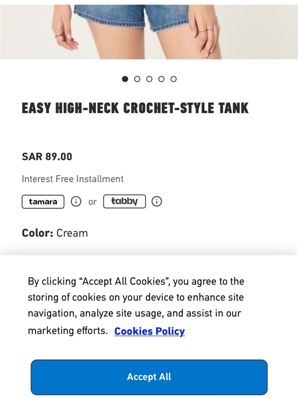 Hollister | NWT Easy High-Neck Crochet-Style Knit Tank - Picture 2 of 6
